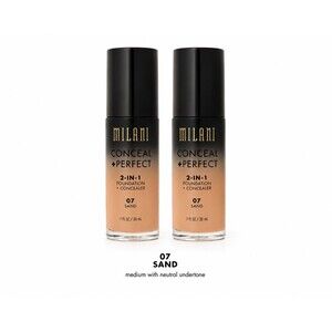 Lot of 2 Milani Conceal + Perfect 2‑in‑1 Foundation Sand (07) NEW 1oz. each
